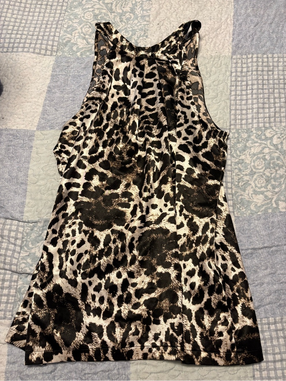 Leopard Print High Neck Blouse